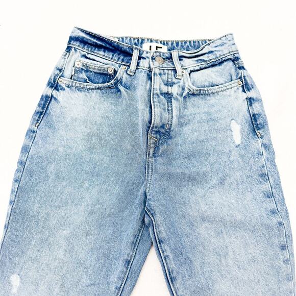 Lovers and Friends High Rise Rigid Slim Straight Button Fly Denim Jeans Size 24 - Picture 6 of 10
